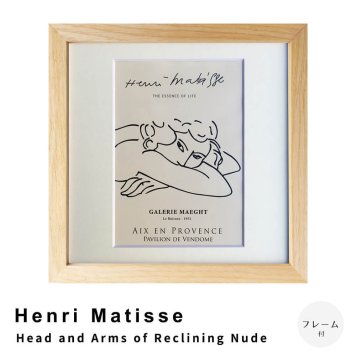 Henri Matisse（アンリ マティス） Head and Arms of Reclining Nude アートポスター（フレーム付き）