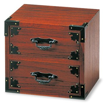木製金具付二段引出（小） インテリア 漆器 盆 カタログギフト 景品 粗品