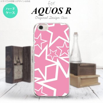 【SH03J】【スマホケース/スマホカバー】【アクオス R】SH03J スマホケース AQUOS R SH-03J カバー アクオス R 星 ピンク×白 nk-sh03j-1118【メール便送料無料】