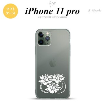 iPhone11Pro iPhone11 Pro スマホケース ソフトケース 蓮 クリア 白 メンズ レディース nk-i11p-tp501