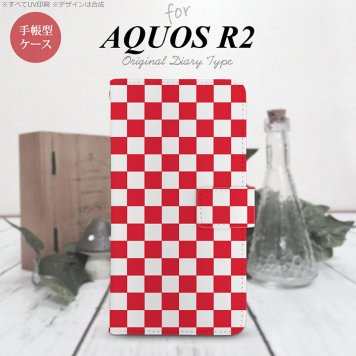 SH-03K/SHV42/706SH AQUOS R2 手帳型スマホケース カバー スクエア 赤  nk-004s-r2-dr033