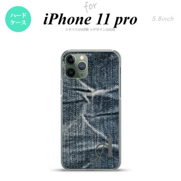 iPhone11Pro iPhone11 Pro スマホケース ハードケース ピクチャ ジーンズ 青 +アルファベット メンズ レディース nk-i11p-731i