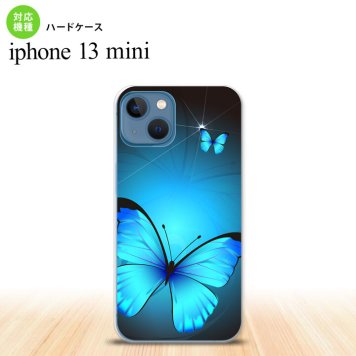 iPhone13mini iPhone13 mini ケース ハードケース バタフライ 蝶 B 青  nk-i13m-212