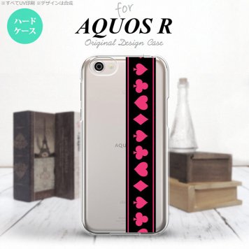 【SH03J】【スマホケース/スマホカバー】【アクオス R】SH03J スマホケース AQUOS R SH-03J カバー アクオス R トランプ(帯) 黒×ピンク nk-sh03j-524【メール便送料無料】