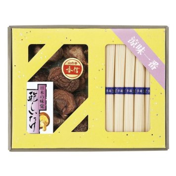 【ギフト対応無料】乾物家 国産椎茸と手延そうめん御詰合せ (KBY-BJ3) [お中元][お歳暮] ※送料無料(北海道・沖縄は除く)