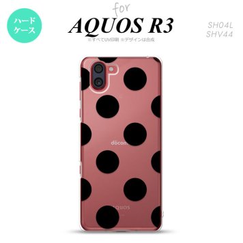 SH-04L SHV44 R3 AQUOS R3 スマホケース カバー ドット 水玉 A 黒 nk-r3-001
