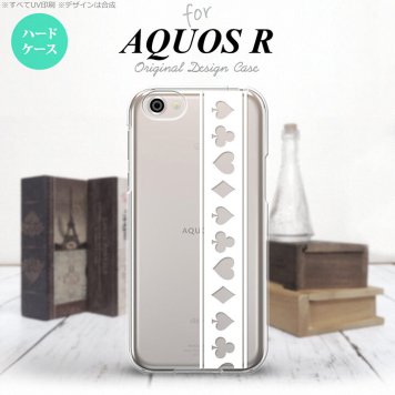 【SH03J】【スマホケース/スマホカバー】【アクオス R】SH03J スマホケース AQUOS R SH-03J カバー アクオス R トランプ(帯) 白×クリア nk-sh03j-529【メール便送料無料】