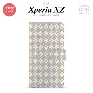 【手帳型 スマホ カバー ケース】【SO01J】【エクスペリア XZ 】手帳型 ケース SO-01J スマホ カバー XPERIA XZ エクスペリア アーガイル 青×グレー nk-004s-so01j-dr1413【メール便送料無料】