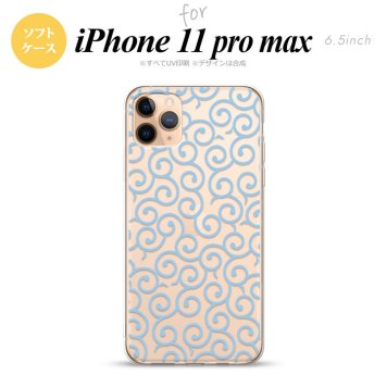 iPhone11ProMax iPhone11pro max スマホケース ソフトケース 唐草 クリア 水色 メンズ レディース nk-i11pm-tp1127
