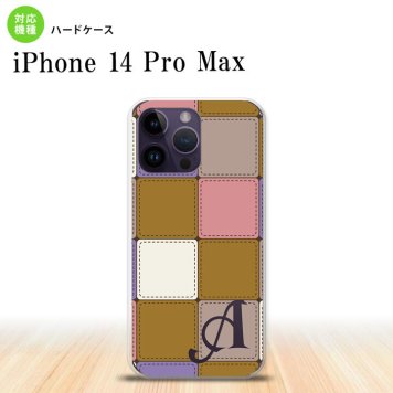 iPhone14 ProMax iPhone14 Pro Max スマホケース 背面ケース ハードケース パッチワーク ミックスC ベージュ +アルファベット 2022年 9月発売 nk-i14pm-1673i