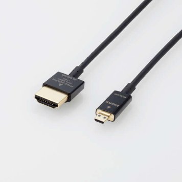 エレコム microHDMIケーブル プレミアム スーパースリム 4K 2K RoHS準拠 1m ブラック DH-HDP14SSU10BK