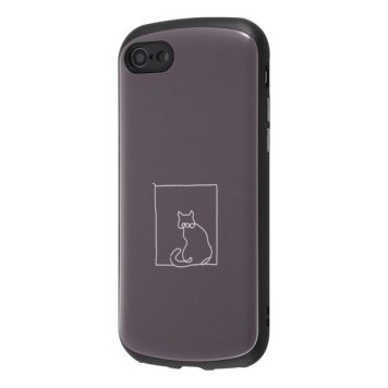 iPhone SE(第2世代)/8/7 耐衝撃ケース MiA-collection/ネコ/グレー ※送料無料(ポスト投函)