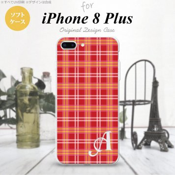 【iPhone8Plus】【スマホケース/スマホカバー】【アイフォン8プラス】iPhone8Plus スマホケース ケース アイフォン8プラス イニシャル チェックB 赤 nk-ip8p-tp432ini【メール便送料無料】