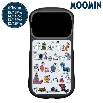 ムーミン iPhone 15 15Pro 14 14pro 13 13pro 12 12pro ケース リトルミイ キャラクター グッズ カメラ カバー 保護 開閉 スマホ スタンド ストラップホール アイフォン アイホン ハイブリッド MMN-269A