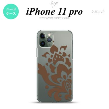 iPhone11Pro iPhone11 Pro スマホケース ハードケース ダマスク C 茶 メンズ レディース nk-i11p-1031