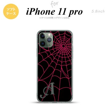 iPhone11Pro iPhone11 Pro スマホケース ソフトケース 蜘蛛 巣 A ピンク +アルファベット メンズ レディース nk-i11p-tp935i