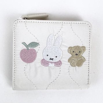 ミッフィー miffy キルティングシリーズ 2つ折り財布 アイボリー コンパクトウォレット