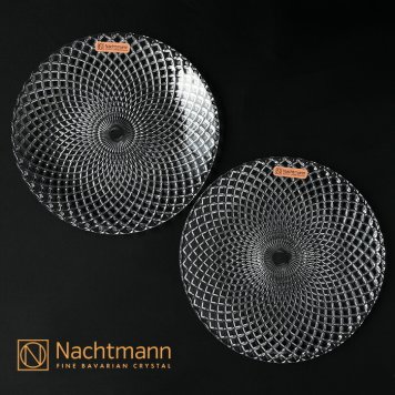 ナハトマン プレート ジャポネスク  華 /Hana 23cm (2枚入) 105502J Nachtmann 皿  ガラス プレート 丸 食器 セット おしゃれ パスタ皿 大皿 シンプル プレゼント 結婚祝い 新築祝い 内祝い