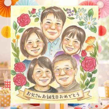 バースデーのお祝いに、写真とは違う、ぬくもりのある記念品です。 ギフト バースデー 似顔絵 プレゼント 名入れ 手描き 贈り物 バースデー サプライズ お祝い 記念 大人数 恋人 友人 彼氏 彼女 名入れ 修正無料 下書き確認 一生もの 喜ばれる 似てる 宝物 一生もの 記念 バースデー 宝物 クリスマス オーダーメイド 感激 引っ越し 喜寿祝い 節目 家族 記念日 感謝 ウェディングギフト