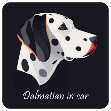 ドッグ カーステッカー イラスト付 Dog in Car ダルメシアン Bタイプ セーフティサイン 犬種別 正方形 13x13cm シール リア あおり運転対策 Dog Sticker 屋外 屋内 防水 かわいい おしゃれ 安全対策 カーサイン