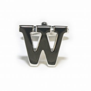 鎌倉カフス工房 アルファベットWカフスボタン（バラ売り）・カフリンクス メンズ  cf329 結婚式 旦那 プレゼント ギフト 彼氏 父の日 誕生日プレゼント