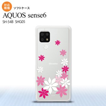 SH-54B SHG05 AQUOS sense6 スマホケース ソフトケース ティアレ A ピンク メンズ レディース nk-sens6-tp1075