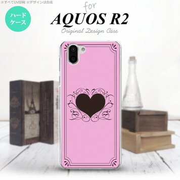 AQUOS R2 アクオス アール2 SH-03K SHV42 専用 スマホケース カバー ハードケース 飾りハート（B) ピンク nk-r2-612[スマホ,スマホケース,スマホカバー,ケース,カバー,ジャケット]