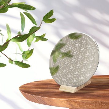 【フラワーオブライフの鏡】間接照明にもなるFlower of Lifeの鏡【受注後に製作するプレミアムミラー】間接照明 インテリア ウォールミラー フェイスミラー 卓上ミラー オブジェ アート プレゼント ギフト 誕生日 引越祝い 送料無料