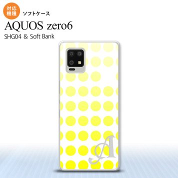 SHG04 SHG04 ZERO6 AQUOS zero6 スマホケース ソフトケース 水玉 黄 +アルファベット メンズ レディース nk-zero6-tp1371i