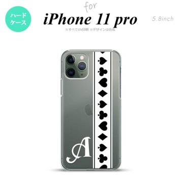 iPhone11Pro iPhone11 Pro スマホケース ハードケース トランプ 帯 白 黒 +アルファベット メンズ レディース nk-i11p-527i