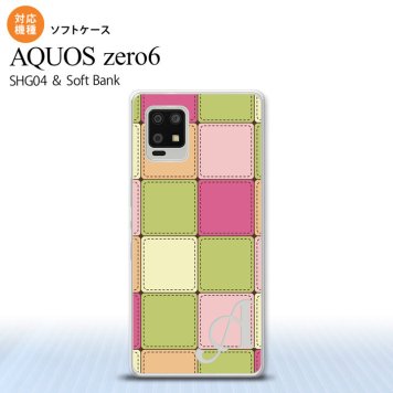 SHG04 SHG04 ZERO6 AQUOS zero6 スマホケース ソフトケース パッチワーク ミックスF 緑 +アルファベット メンズ レディース nk-zero6-tp1676i