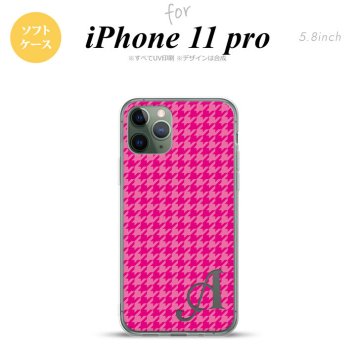 iPhone11Pro iPhone11 Pro スマホケース ソフトケース 千鳥 格子 小 ピンク +アルファベット メンズ レディース nk-i11p-tp901i