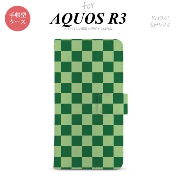 SH-04L/SHV44 AQUOS R3 手帳型スマホケース カバー スクエア 緑 グリーン  nk-004s-r3-dr771