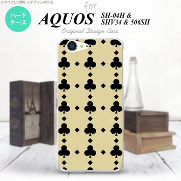 【SH04H】【スマホケース/スマホカバー】【アクオス ゼータ】SH04H スマホケース AQUOS ZETA SH04H カバー アクオス ゼータ トランプ(クラブ) ベージュ×黒 nk-sh04h-533【メール便送料無料】