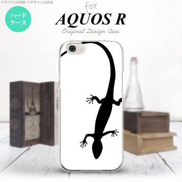 【SH03J】【スマホケース/スマホカバー】【アクオス R】SH03J スマホケース AQUOS R SH-03J カバー アクオス R トカゲ 白×黒 nk-sh03j-506【メール便送料無料】