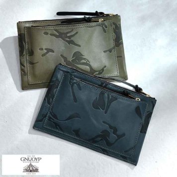 GNUOYP × MHAK as MasaHiro Akutagawa マルチポーチ 大小2個セット WAVY メンズ ポーチ 小物入れ 本革 日本製 おしゃれ