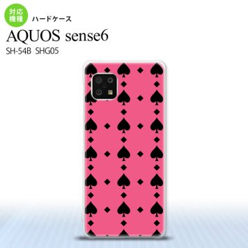 SH-54B SHG05 AQUOS sense6 スマホケース ハードケース トランプ スペード ピンク 黒 メンズ レディース nk-sens6-538