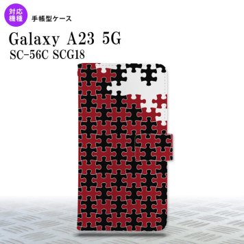 Galaxy A23 GalaxyA23 手帳型スマホケース カバー パズル 黒 赤 2022年 10月発売 nk-004s-a23-dr1204