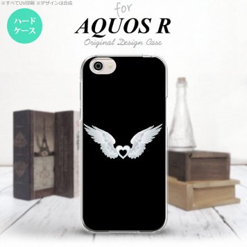 【SH03J】【スマホケース/スマホカバー】【アクオス R】SH03J スマホケース AQUOS R SH-03J カバー アクオス R 翼(ハート) 白×黒 nk-sh03j-474【メール便送料無料】