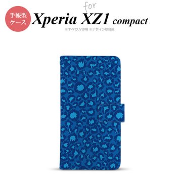 【手帳型 スマホ カバー ケース】【SO02K】【エクスペリア XZ1】手帳型 ケース SO-02K スマホ カバー Xperia XZ1 Compact エクスペリア ヒョウ柄 ブルー nk-004s-so02k-dr896【メール便送料無料】