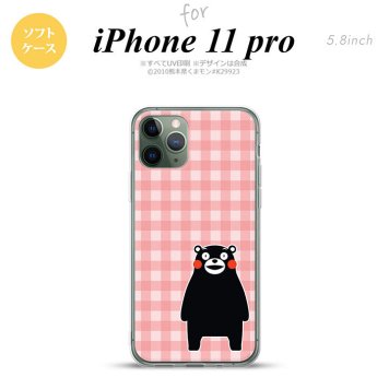 iPhone11Pro iPhone11 Pro スマホケース ソフトケース くまモン チェック ピンク メンズ レディース nk-i11p-tpkm18