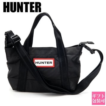 HUNTER ハンター トートバッグ UBS1203KBM NYLON MINI TOPCLIP TOTE 2WAY ショルダーバッグ ミニトートバッグ 斜めがけバッグ 2.17L 防水 撥水 耐水 ナイロン 軽量 メンズ レディース ユニセックス ブラック 黒 ファスナー開閉 ミニバッグ ハンドバッグ