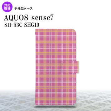 sense7 sense7 手帳型スマホケース カバー チェック ピンク 2022年 11月発売 nk-004s-sens7-dr434