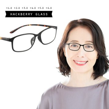 ハックベリー 強度数含む シニアグラス[老眼鏡 おしゃれ 軽い レディース メンズ 40代 50代 女性 オシャレ 男性 シニアグラスおしゃれ スクエア 60代 ハック ベリー メガネ 眼鏡 めがね 軽量 女子 4.0 5.0 6.0]         3-4W