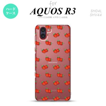 SH-04L SHV44 R3 AQUOS R3 スマホケース カバー 苺 イチゴ 小 赤 nk-r3-045