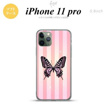 iPhone11Pro iPhone11 Pro スマホケース ソフトケース バタフライ 蝶 E ピンク メンズ レディース nk-i11p-tp314