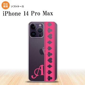 iPhone14 ProMax iPhone14 Pro Max スマホケース 背面ケースソフトケース トランプ 帯 ピンク クリア +アルファベット 2022年 9月発売 nk-i14pm-tp530i