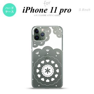 iPhone11Pro iPhone11 Pro スマホケース ハードケース レース クリア 白 メンズ レディース nk-i11p-1481