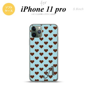iPhone11Pro iPhone11 Pro スマホケース ソフトケース ハート B 青 +アルファベット メンズ レディース nk-i11p-tp172i