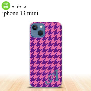 iPhone13mini iPhone13 mini ケース ハードケース 千鳥 格子 大 紫 +アルファベット  nk-i13m-922i